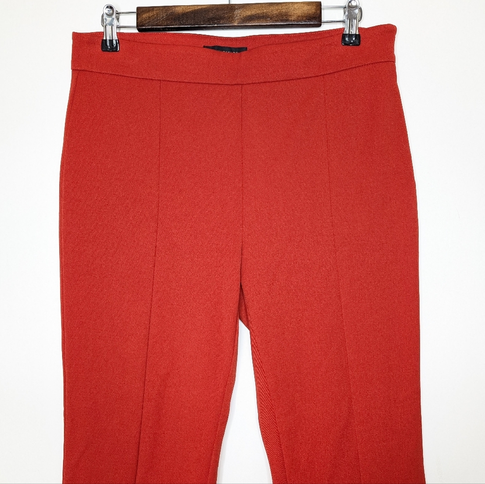 Ann Taylor Women's Orangish Red Straight Leg Pants with Front Seam Size 6 - Picture 3 of 16